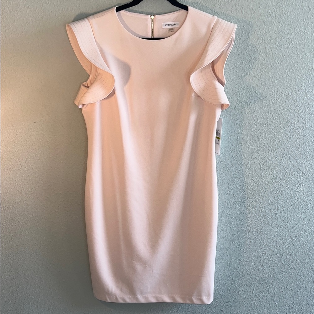 Calvin Klein Powder Pink Ruffle Mini Dress